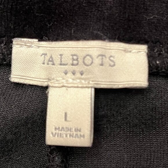 Talbots Women's Black Pull On Velvet Pants Regular Size Large - Picture 3 of 5
